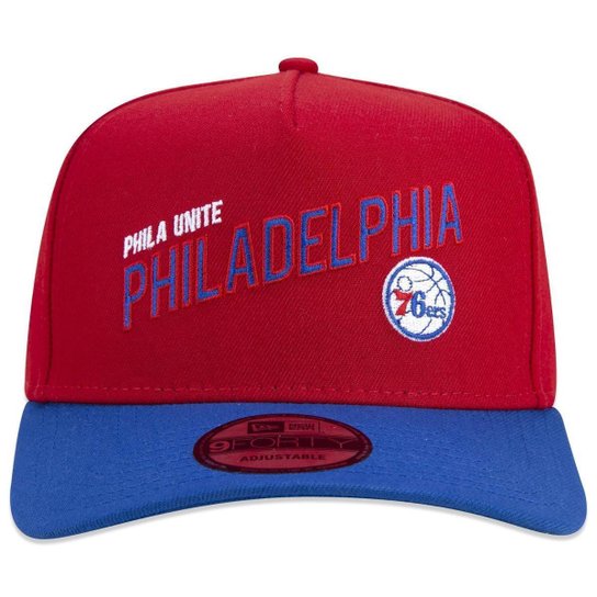 BONE 9FORTY A-FRAME SNAPBACK NBA PHILADELPHIA 76ERS CORE ABA CURVA VERMELHO VERMELHO NEW ERA