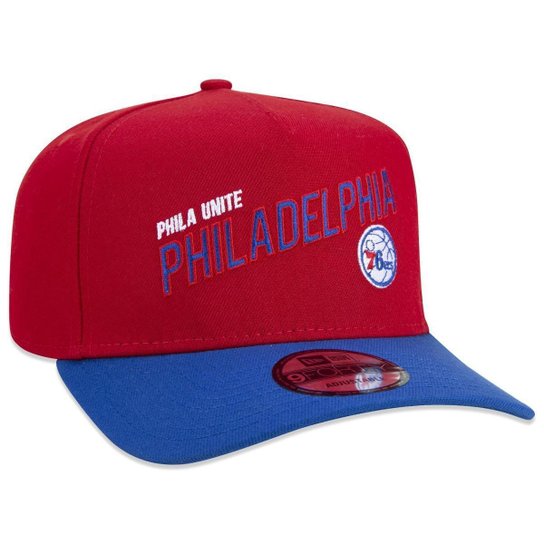 BONE 9FORTY A-FRAME SNAPBACK NBA PHILADELPHIA 76ERS CORE ABA CURVA VERMELHO VERMELHO NEW ERA