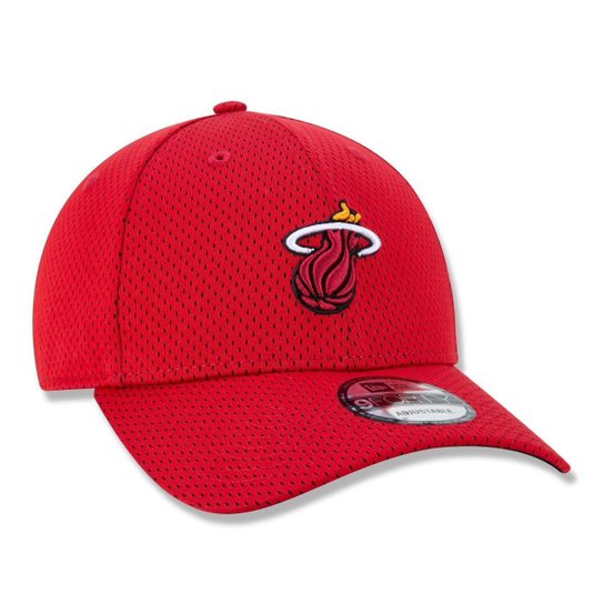 BONE 9FORTY SNAPBACK ABA CURVA MIAMI HEAT URBAN TECH ABA CURVA SNAPBACK VERMELHO ESCURO NEW ERA
