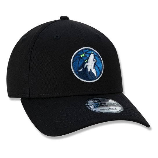BONE 9FORTY SNAPBACK ABA CURVA MINNESOTA TIMBERWOLVES ABA CURVA SNAPBACK PRETO NEW ERA