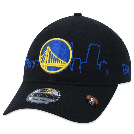 BONE 9TWENTY GOLDEN STATE WARRIORS TIP-OFF ABA CURVA ABA CURVA STRAPBACK PRETO NEW ERA