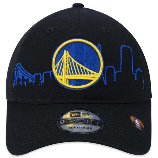 BONE 9TWENTY GOLDEN STATE WARRIORS TIP-OFF ABA CURVA ABA CURVA STRAPBACK PRETO NEW ERA