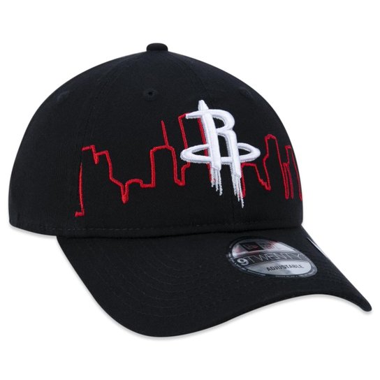 BONE 9TWENTY HOUSTON ROCKETS TIP-OFF ABA CURVA ABA CURVA STRAPBACK PRETO NEW ERA
