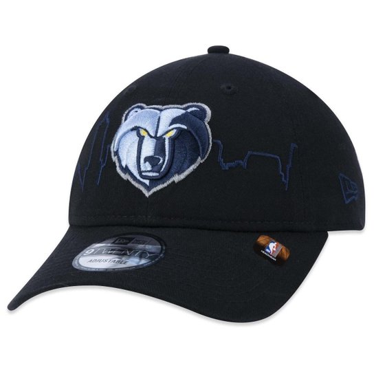 BONE 9TWENTY MEMPHIS GRIZZLIES TIP-OFF ABA CURVA ABA CURVA STRAPBACK PRETO NEW ERA