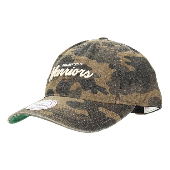 Boné Mitchell & Ness NBA Golden State War 19979 Aba Curva - Camuflado