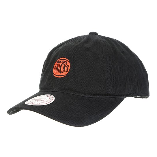 Boné Mitchell & Ness NBA New York Knicks Chukker Strapback Aba Curva - Preto+Laranja
