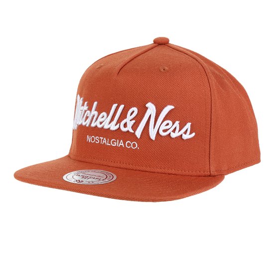 Boné Mitchell & Ness Pinscript Snapback Aba Reta - Laranja