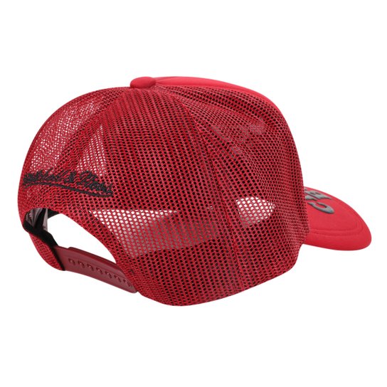 Boné NBA Puff Chicago Bulls Mitchell & Ness Aba Curva Snapback Masculino