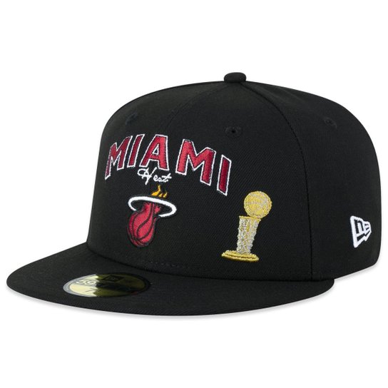 BONE NEW ERA 59FIFTY FITTED NBA MIAMI HEAT FAN
