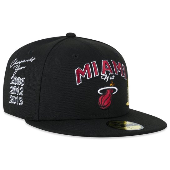 BONE NEW ERA 59FIFTY FITTED NBA MIAMI HEAT FAN