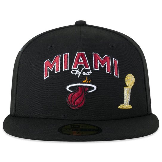 BONE NEW ERA 59FIFTY FITTED NBA MIAMI HEAT FAN