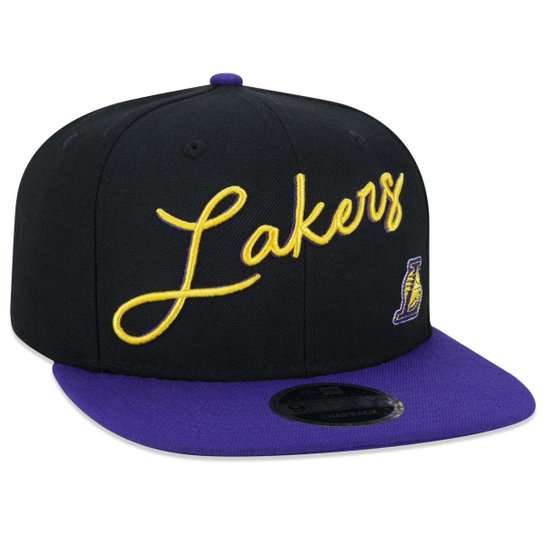 Boné New Era 9fifty Original Fit NBA Los Angeles Lakers Core Aba Reta Aba Reta Snapback Preto