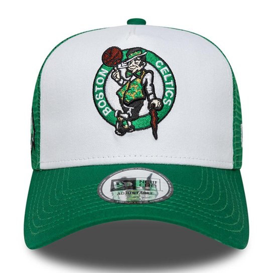 Boné New Era 9FORTY A-Frame Trucker NBA Boston Celtics Side Patch