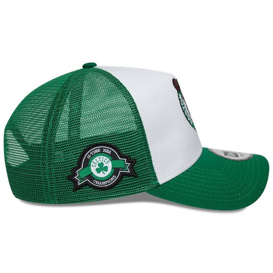 Boné New Era 9FORTY A-Frame Trucker NBA Boston Celtics Side Patch