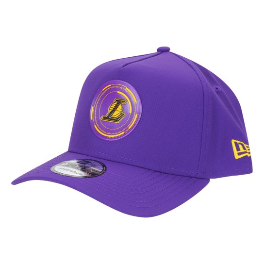 Boné New Era NBA Los Angeles Lakers Aba Curva Snapback A- Frame Urban Tech Power 9Forty - Roxo