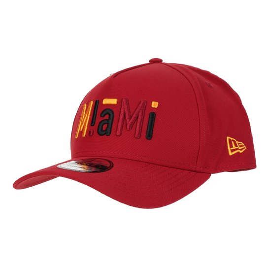 Boné New Era NBA Miami Heat Aba Curva - Vermelho Escuro