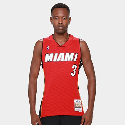 Camisa Alternate Miami Heat Mitchell & Ness Masculina - Vermelho