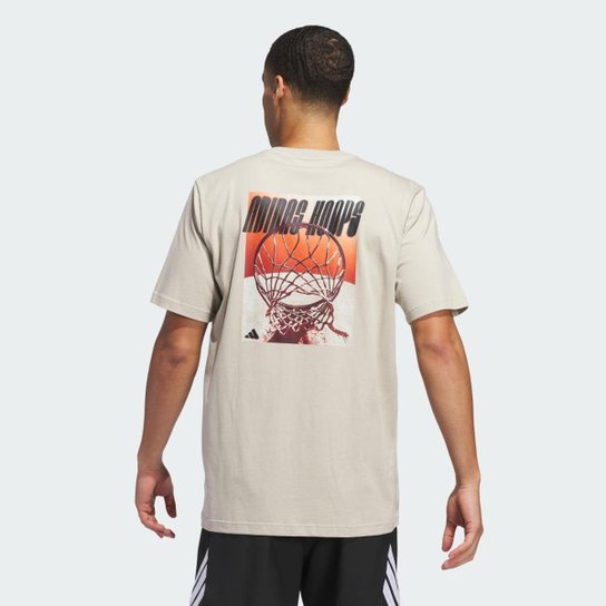 Camiseta Adidas Estampada Hoops Masculina