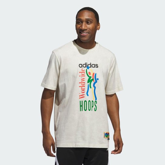 Camiseta Adidas Estampada Worldwide Hoops Masculina