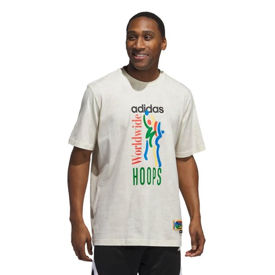 Camiseta Adidas Estampada Worldwide Hoops Masculina
