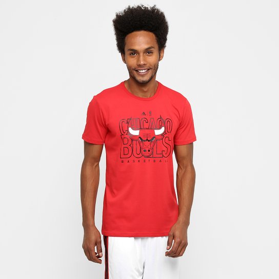 Camiseta Adidas NBA Chicago Bulls - Preto+Vermelho