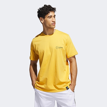 Camiseta Adidas World Wide Hoops Hbr Masculina - Amarelo
