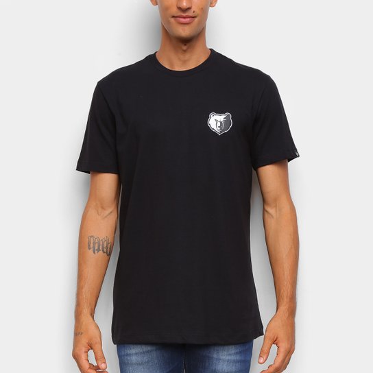 Camiseta Black Pack NBA Memphis Grizzlies New Era Logo Memgri Masculina - Preto