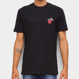 Camiseta Black Pack NBA Miami Heat New Era Logo Shield Masculina