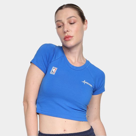 Camiseta Cropped Approve NBA Baby Look Basic Feminina