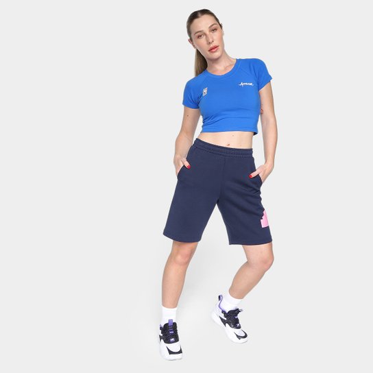 Camiseta Cropped Approve NBA Baby Look Basic Feminina