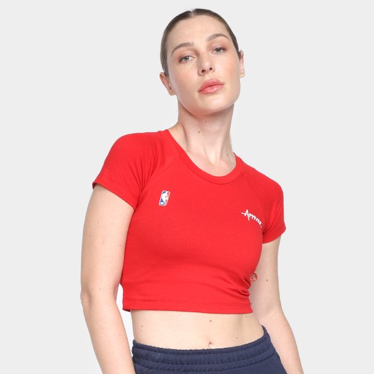Camiseta Cropped Approve NBA Baby Look Basic Feminina