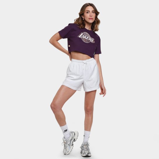 Camiseta Cropped NBA La Lakers Mitchell & Ness Feminina