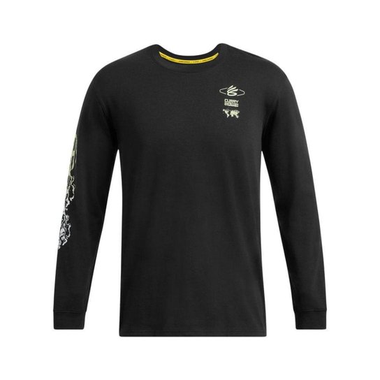 Camiseta de Basquete Manga Longa Masculina Under Armour Curry Verbiage