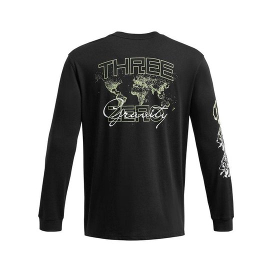 Camiseta de Basquete Manga Longa Masculina Under Armour Curry Verbiage