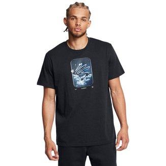 Camiseta de Basquete Masculina Under Armour Curry Hvyweight Trend GG Preto