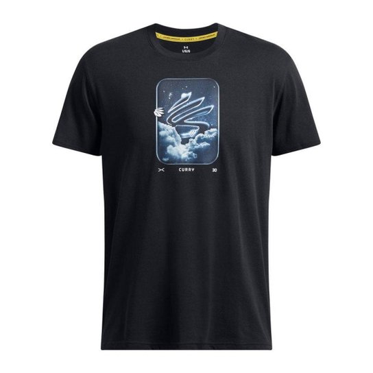 Camiseta de Basquete Masculina Under Armour Curry Hvyweight Trend GG Preto