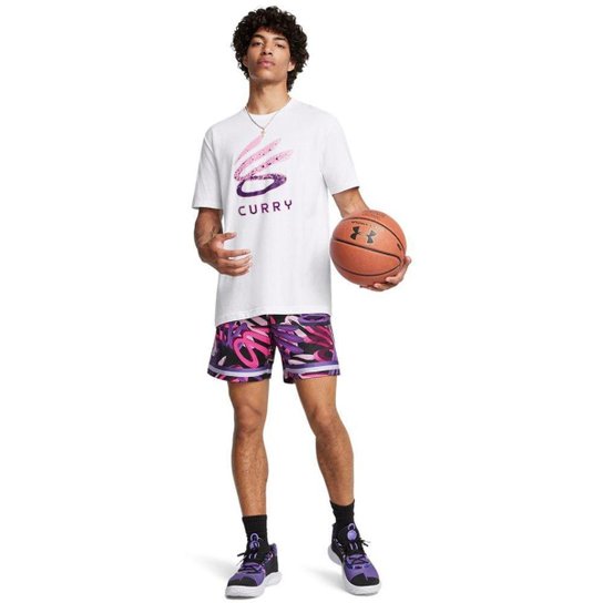 Camiseta de Basquete Masculina Under Armour Curry Logo Trend