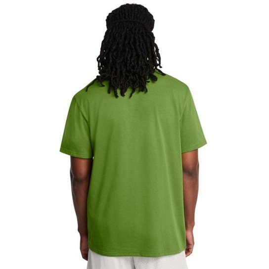 Camiseta de Basquete Masculina Under Armour Hvyweight GG Verde