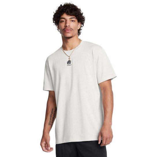 Camiseta de Basquete Masculina Under Armour Hvyweight M Branco