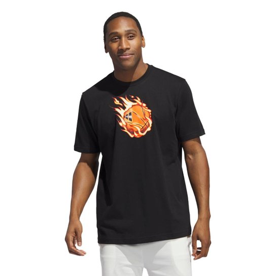 Camiseta Estampada Basquete On Fire Adidas Masculina