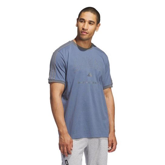 Camiseta Estampada Ringer Basketball Adidas Masculina