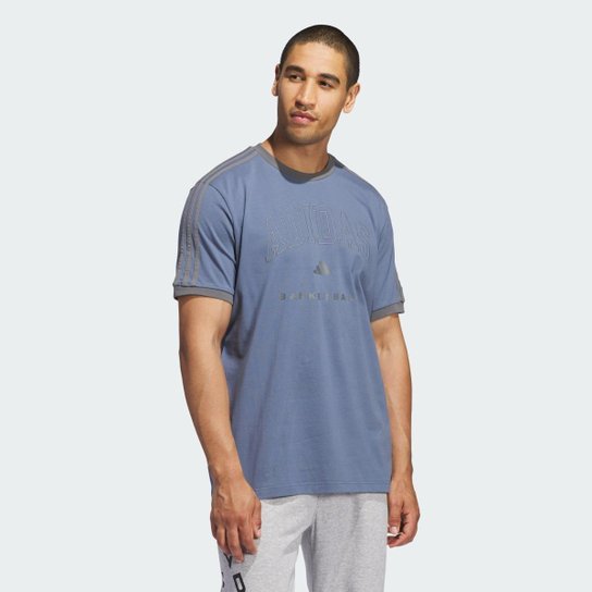 Camiseta Estampada Ringer Basketball Adidas Masculina