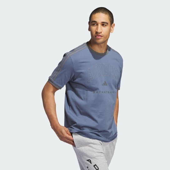 Camiseta Estampada Ringer Basketball Adidas Masculina