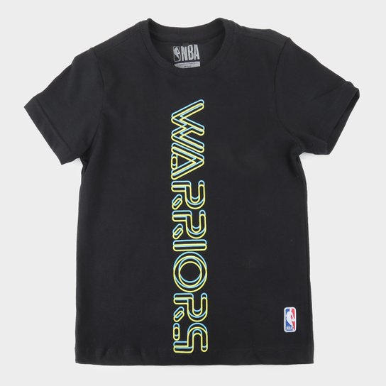 Camiseta Golden State Warriors Juvenil NBA Masculina - Preto