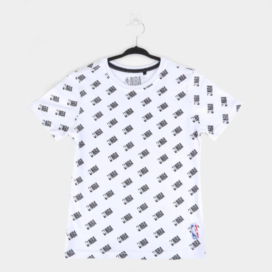 Camiseta Juvenil NBA Logo Masculina - Branco