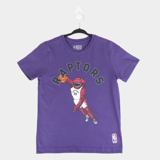Camiseta Juvenil NBA Toronto Raptors Masculina - Roxo