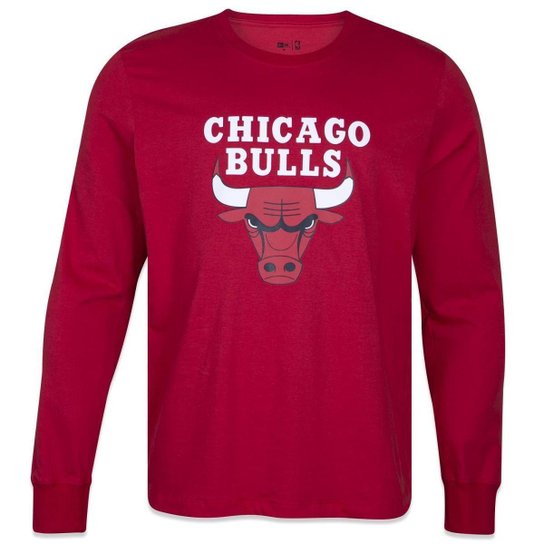 CAMISETA MANGA LONGA NBA CHICAGO BULLS CORE VERMELHO NEW ERA
