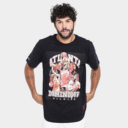 Camiseta Mitchell & Ness Atlanta Hawks Wilkins Masculina - Preto