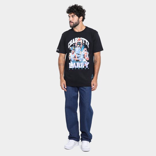 Camiseta Mitchell & Ness Charlotte Hornets Johnson Masculina