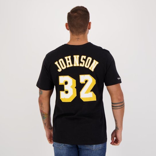 Camiseta Mitchell & Ness Lakers Classic Preta